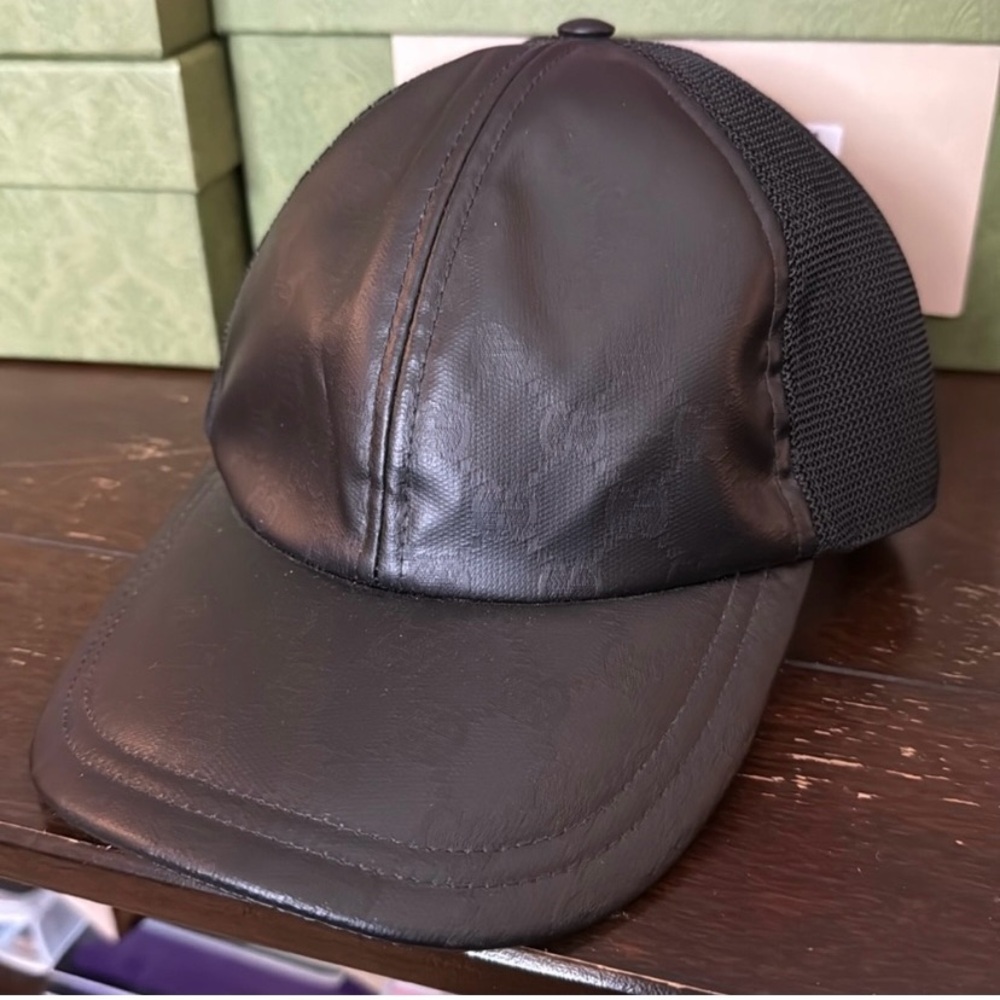 Gucci Black Leather Cap